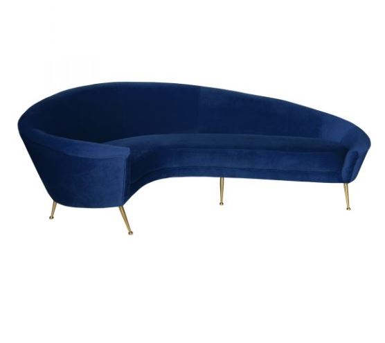 Lounge - Navy Blue 3 Seater Curved Sofa | Event Avenue